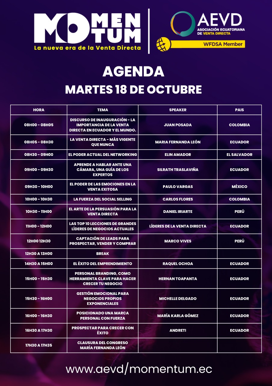agenda 18 oct momentum
